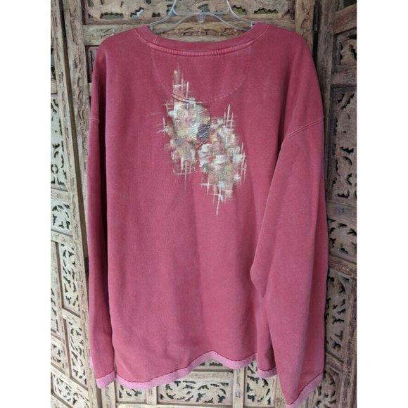 Comfort Colors Sweatshirt Sweater Pink Coral Flowers Floral XXL Crewneck - Picture 5 of 5